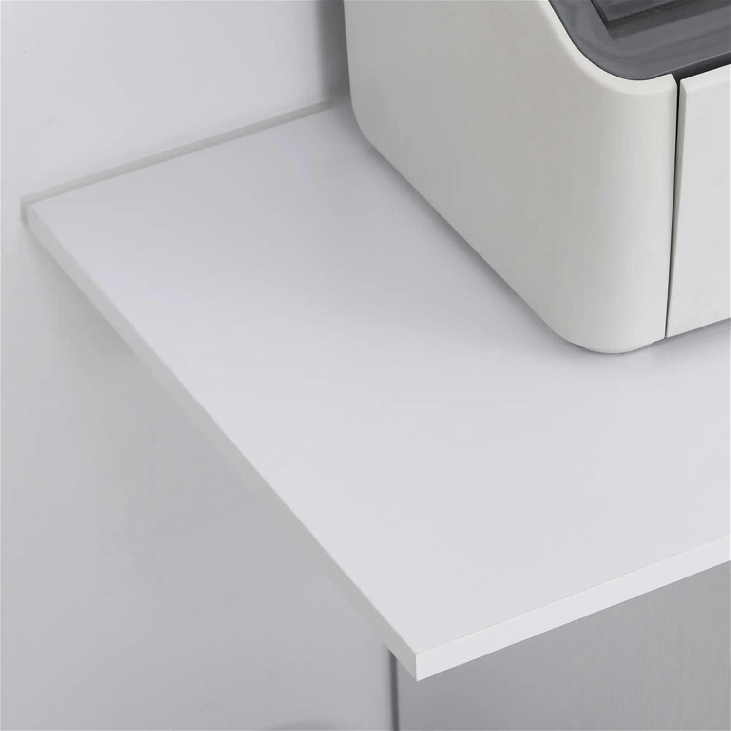Demi Bonn Rolling Filing Cabinet with Castors, Adjustable Shelf, Drawer and CPU Stand, Modern File Cabinet for Home Office, Printer Stand, White