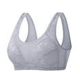 thumbnail image 1 of WZXFASHION Women Breathable Front Closure Bras Full Support No Underwire Plus Size Everyday Bra Bra Grey 105C, 1 of 4