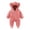 A-Pink, variant on Newborn Onesies Toddler Kids Stand Collar Cute Romper Warm Fleece Long Sleeve Zipper Jumpsuit Winter Baby Clothes 3-18 Months