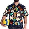 thumbnail image 4 of Easter Font Men's Casual Printed Button Down Short Sleeve Beach Shirts, 4 of 6