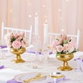 thumbnail image 4 of Nuptio Metal Gold  Flower Vases for Centerpiece Table Decorations，Elegant Floral Compote Bowl Pedestal Planter Vase Decor for Home Wedding (5inch-10PCS, Gold), 4 of 8