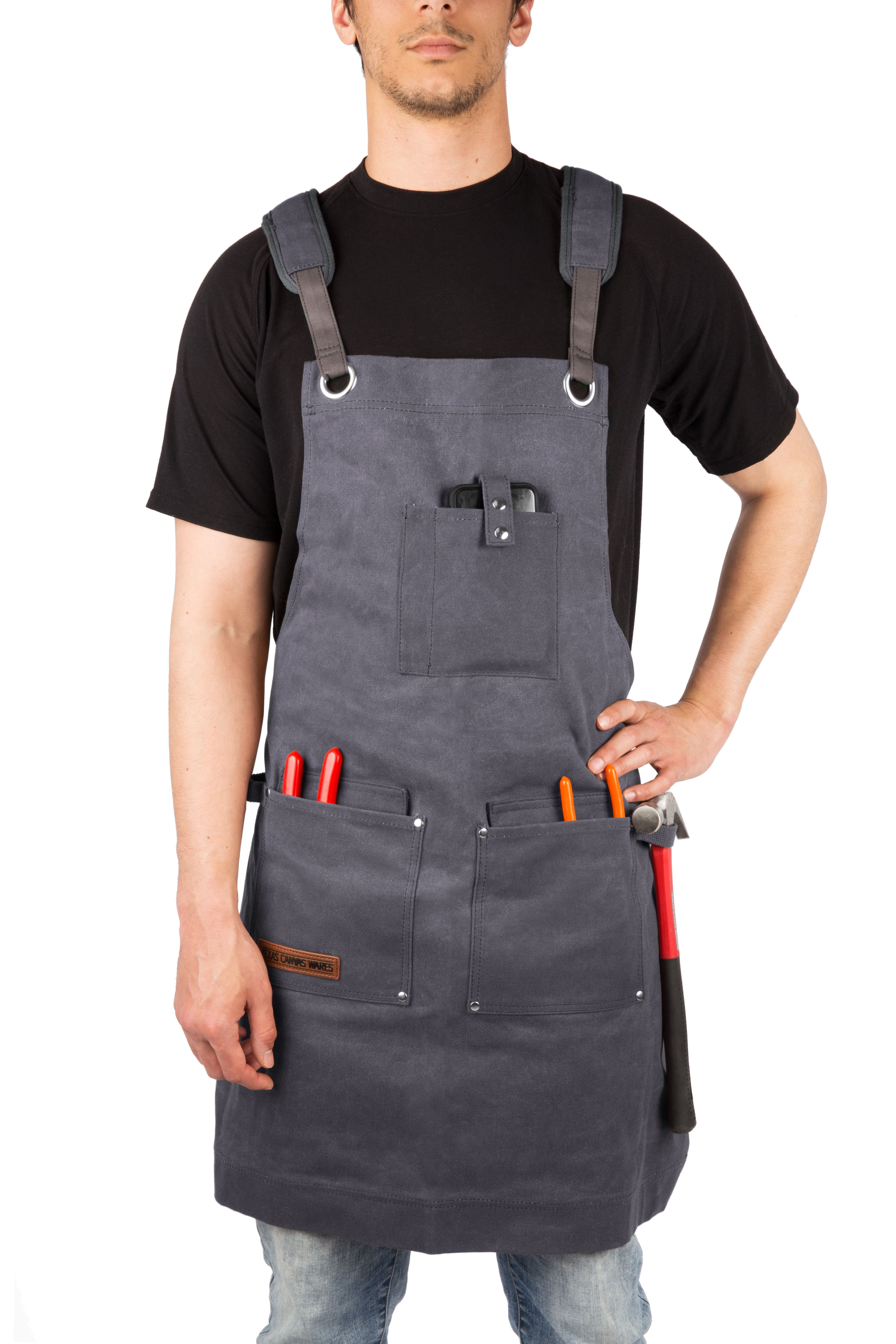 Woodworking Shop Apron Canvas Work Apron with Pockets for Men Women Tool 