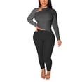 thumbnail image 3 of KOMOO Plus Size Women Patchwork Jumpsuit Color Matching Hollow Slim Fit Bodysuit Skinny Jumpsuits, 3 of 8