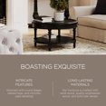 thumbnail image 2 of Maven Lane Pullman Traditional Round Wooden Coffee Table, Antiqued Black Finish, 2 of 6