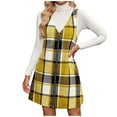 thumbnail image 2 of Zorckvet Womens Dresses V Neck Summer Outwear Plaid Loose Sleeveless Fashion Dress for Women Full Zip, 2 of 9