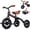 black, variant on 3-in-1 Foldable Tricycle and Balance Bike for Toddlers 2 to 5 Years, Tricycle for 2 Years with Adjustable Handlebar and Seat, Tricycles for 3-5 Years with DIY Plate, White