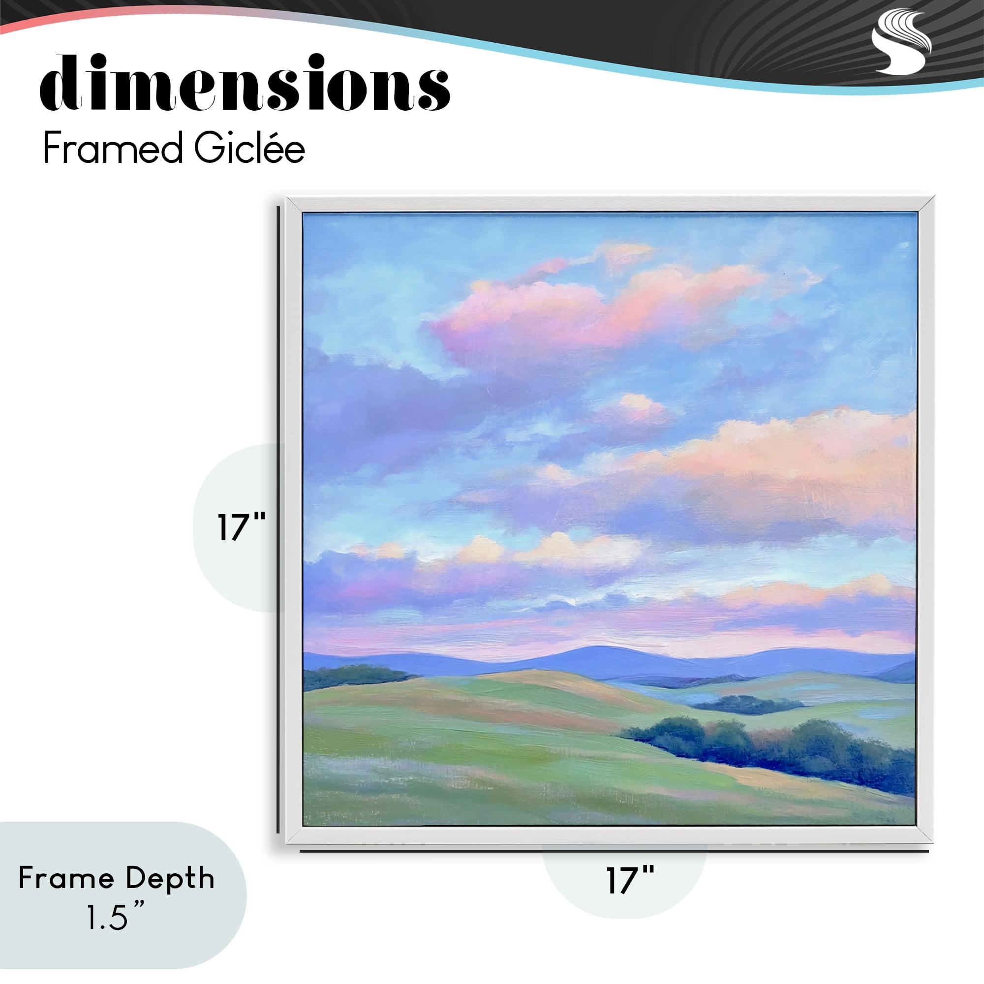Stupell Industries Rolling Hills with Soft Sunset White Framed Giclee Art, design by Creative Studio