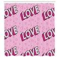 thumbnail image 2 of Ambesonne Pop Art Shower Curtain, Love with Polka Dots Hearts, 69"Wx75"L, Pale Pink Hot Pink, 2 of 4