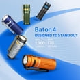 thumbnail image 2 of Linterna OLIGHT Baton4 recargable EDC 1300 lúmenes naranja, 2 of 9