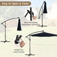 thumbnail image 6 of Spaco 10 Feet Patio Offset Umbrella with 112 Solar-Powered LED Lights-Beige-Navy, Patio Offset Umbrella with Easy Tilt Adjustment, Outdoor Cantilever Hanging Umbrella, 6 of 7