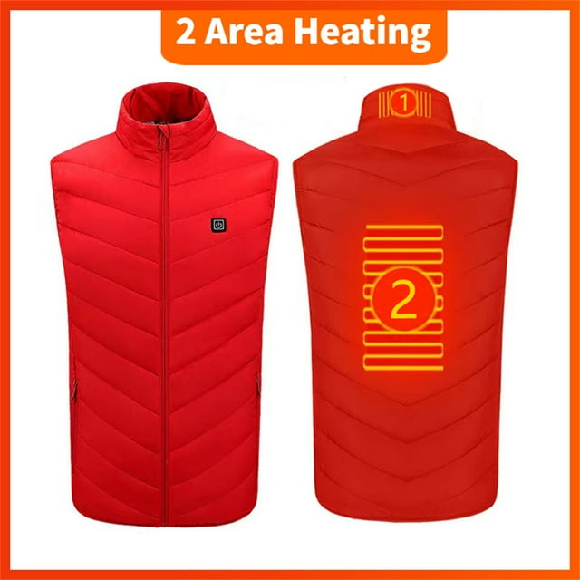 Chaqueta térmica USB para hombre | Abrigo térmico de invierno con calefacción de fibra de carbono | 3 niveles de temperatura | Poliéster resistente al viento | Lavable a máquina | Talla 3XL