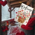 thumbnail image 3 of Welcome Valentines Day House Flag 28x40 Inch Double Sided Floral Love Hearts Large Burlap for Outside Rustic Anniversary Wedding Holiday Yard Decoration, 3 of 6