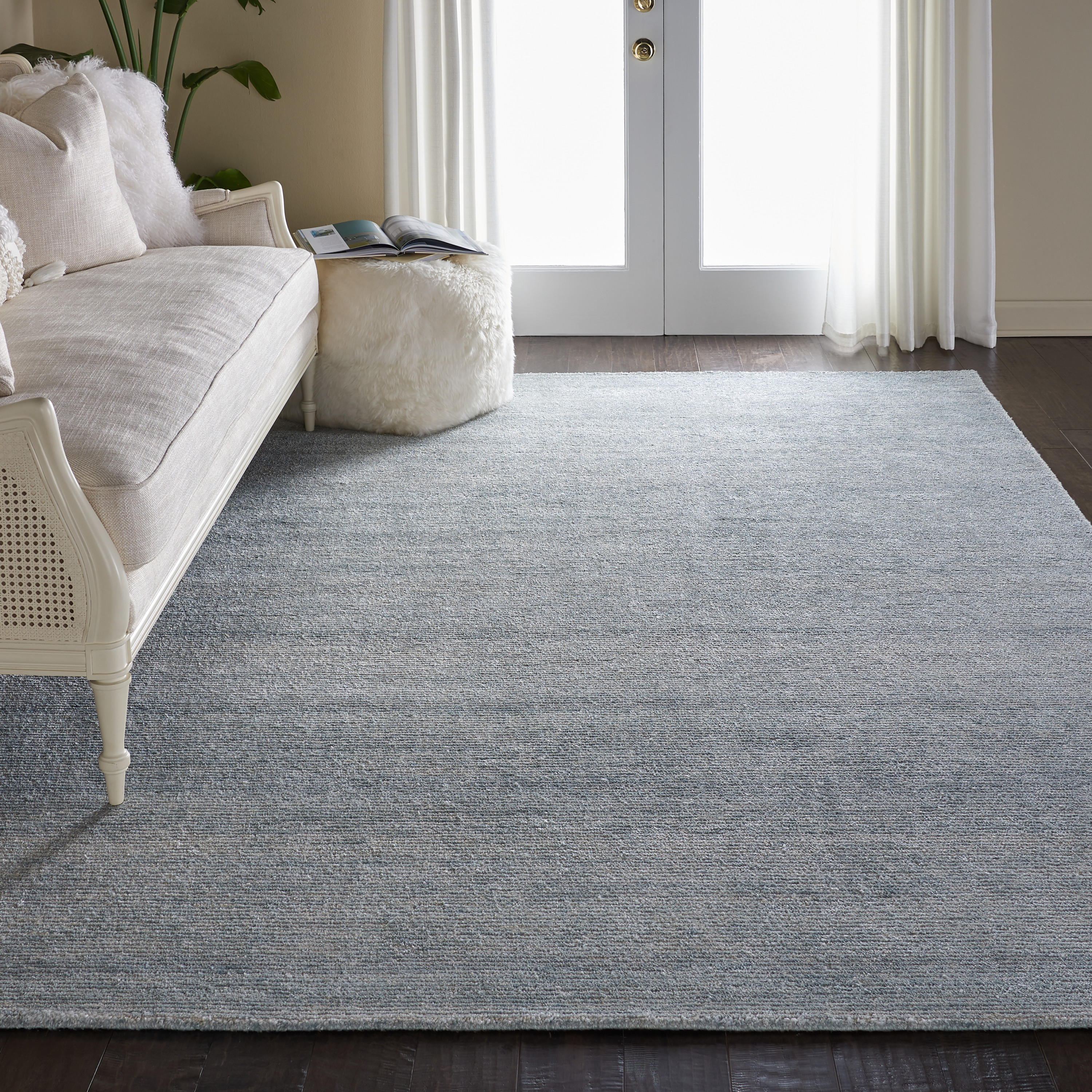 Nourison Weston Contemporary Solid Aquamarine Area Rug