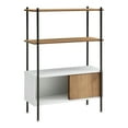 thumbnail image 5 of Furniture of America Trist Transitional 3-Shelf Bookcase with Sliding Doors, White and Oak, 5 of 16
