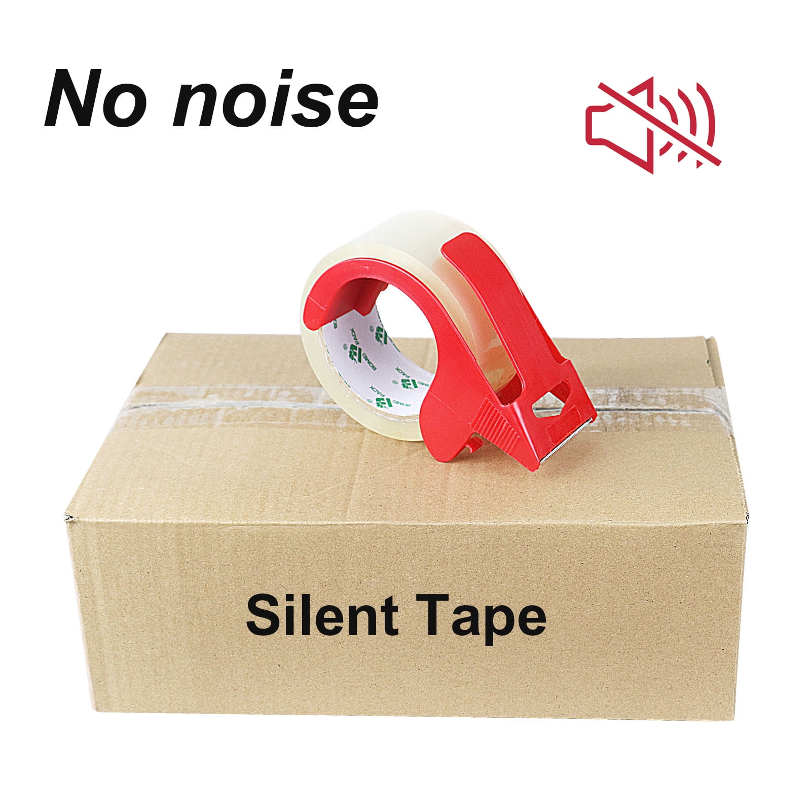 BOMEI PACK No Noise Packing Tape,Heavy Duty Packaging Tape, Refill Rolls for Sealing Packing and Shipping, 2.4 Mil Thick 1.88 Inch x 60 Yards 6rolls