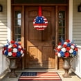 thumbnail image 5 of Dxssxc Patriotic Wreath for Front Door, Handcrafted American Flag Decoration, Memorial Day, July 4th, Veterans Day Decor, Indoor Outdoor Use, 7.5Inch Spherical Wreath for Home, Window, or Wall, 5 of 6