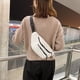 thumbnail image 4 of Bolso de pecho de felpa para mujer riñonera con cinturón de Likrtyny Color sólido bolsa cruzada de pecho de marca de diseñador riñonera de plátano, 4 of 9