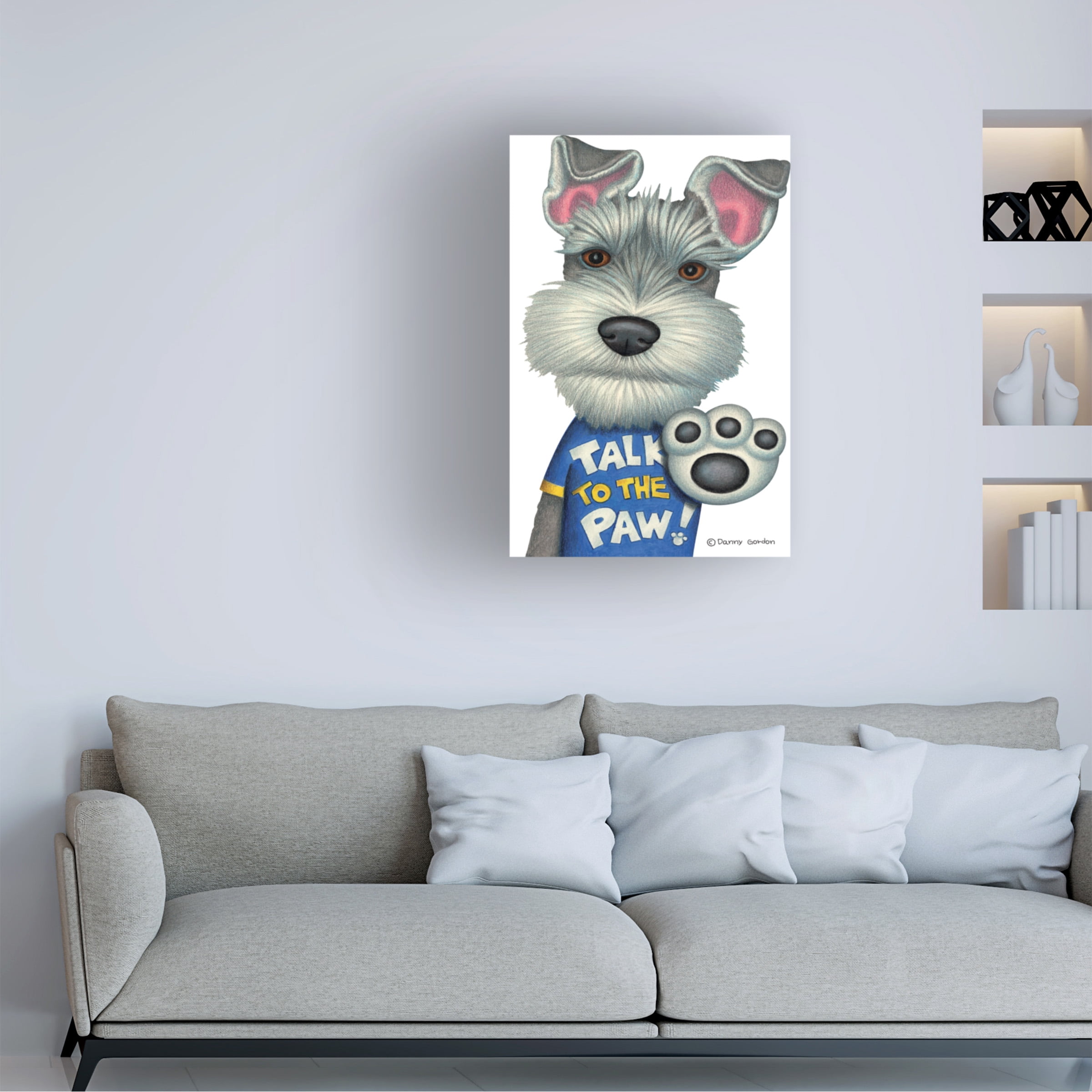 Danny Gordon Art 'Schnauzer Talk to the Paw' Canvas Art