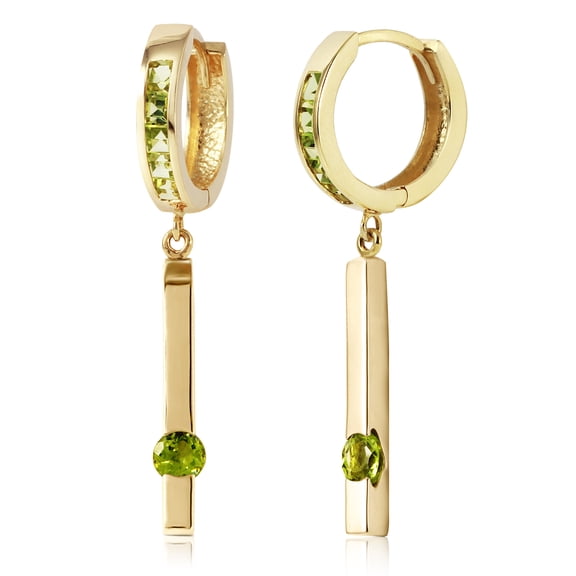 Galaxy Gold 14K Yellow Gold 1.35 CTW Natural Peridot Huggie Earrings - August Birthstone - Abundance & Joy - Fine Jewelry for Women