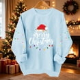 thumbnail image 2 of NSLGXD Womens Graphic Sweatshirt Crewneck Long Sleeve Pullover Merry Christmas Santa Hat Print Casual Holiday Top XS-2XL, 2 of 8