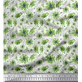 thumbnail image 1 of Soimoi Poly Georgette Tissu Feuilles & Cosmos Floral Tissu Imprimé 1 Yard 52 Inch Wide, 1 of 3