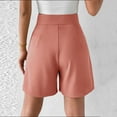 thumbnail image 4 of BYHONG Women's Wide Leg High Waisted Shorts Summer Casual A Line Shorts With Pockets Womens Pants Red XL, 4 of 9