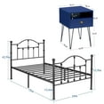 thumbnail image 3 of VECELO 3-Piece Bedroom Sets Metal Bed Frame and 2 Nightstands, 3 of 7