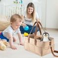 thumbnail image 6 of SATRINO Diaper Caddy - Nursery Storage Bin and Car Organizer for Diapers and Baby Wipes - Beige, Regular, 6 of 8