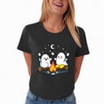 thumbnail image 4 of Towmus Women Halloween T-Shirt Cute Ghost Graphic Fall Shirt Pumpkin Tees Short Sleeve Tops, 4 of 7