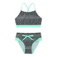 thumbnail image 3 of iEFiEL Girl's Geometric Patterns Swimsuit Two Pieces Tie Dye Bikini Set Bathing Suit,Sizes 3T-14 Blue 12, 3 of 7