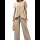 thumbnail image 3 of Conjunto de Dos Piezas de Verano para Mujer, Corta, Cuello Redondo, Pierna , Pantalón . Albaricoque M, 3 of 7