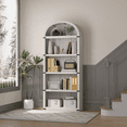 thumbnail image 2 of 5-Tier Black Arched Bookshelf, 72" Tall Arched Bookcase with Storage Shelves, Floor Standing Open Display Shelving Unit for Living Room, Bedroom, Home Office, 2 of 12