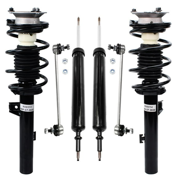 Detroit Axle - Struts Shocks kit for 2007-2013 BMW 335i 328i 2008-12 128i 08-13 135i [Exc. Sport Susp.] Complete 2 Front Struts w/Coil Spring 2 Sway Bars 2 Rear Shock Absorbers 09 10 11 Replacement