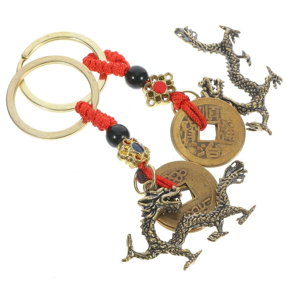 FRCOLOR  2 Pcs Key Chain Vintage Dragon Keychain Accessories Bag Charms Locket