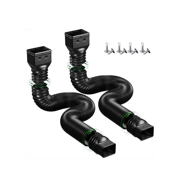 Kenally Paquete de 2 extensiones de canalón de lluvia expandible, extensión de caño de drenaje Flexible, accesorios de repuesto para drenaje Materiales de construcción