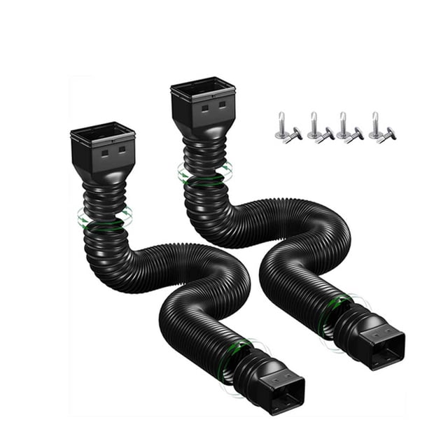 Eigraketly Paquete de 2 extensiones de canalón de lluvia, tubo extensor de caño de drenaje Flexible, piezas de drenaje de repuesto, accesorios Materiales de construcción