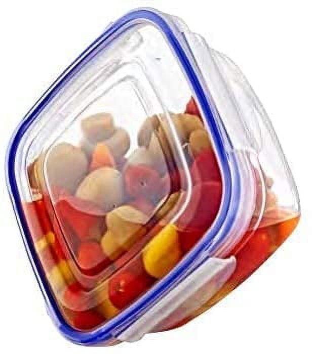 Superio Large Plastic Food Storage Container, with Airtight Lid for Pantry- (4 Quart) Microwave, Dishwasher and Freezer Safe, BPA Free Plastic (6 Pack)