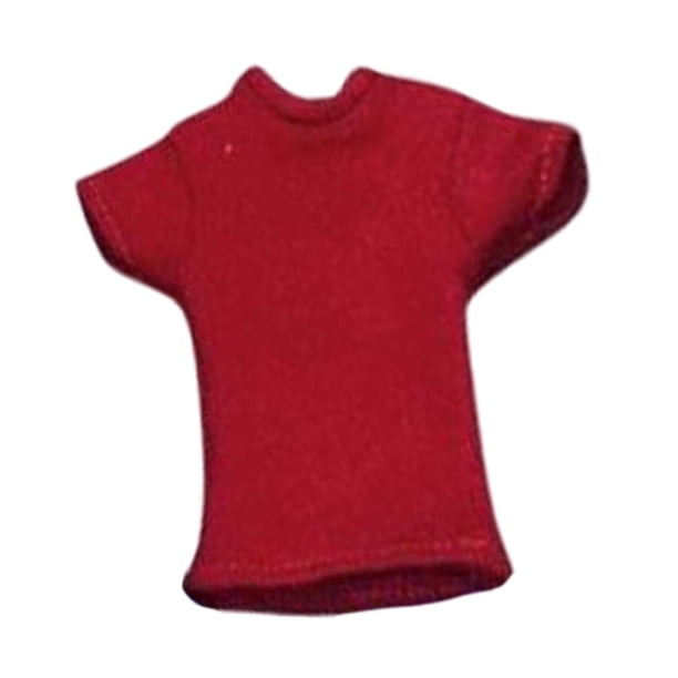 Ropa para muñecas en miniatura de manga corta a escala 1/12 para soldados de 6'' Rojo