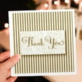 thumbnail image 7 of 3drose, Lovely Golden Stripes with White Linen Look Thank You Sentiment, 12 Greeting Cards with Envelopes, 7 of 7