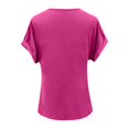 thumbnail image 5 of Women's Oversized T Shirts Graphic Tees Solid Color V Neck Short Sleeve Elegant T Shirt for Relaxed Fit Shirts S-3XL, 5 of 5