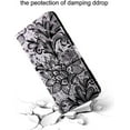 thumbnail image 4 of case for Samsung Galaxy A22 5G (not 4g) Wallet Case for Women, Premium PU Leather Prints Flip Cute Cover with Card Holder & Kickstand Feature Phone Case for Samsung Galaxy A22 5G Black Lace, 4 of 14