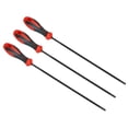 thumbnail image 1 of Lima de afilado de cadena de motosierra Uxcell, paquete de 3, afilador de sierra de cadena de 5/32 pulgadas (4.0 mm) con mango, rojo y negro, 1 of 5
