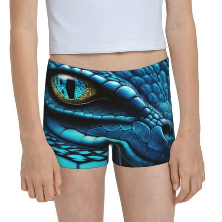 Pofeuu Blue Viper Snake Closeup Face Print Soft Cotton Girls Boyshort panties Toddler Underwear-Large