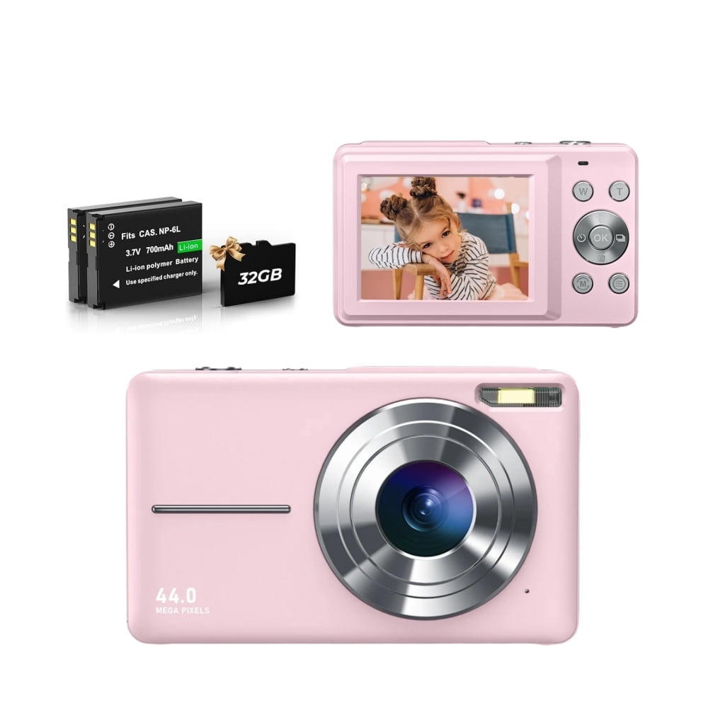 Froura 4K Digital Camera 64MP, Dual Screen, 18X Zoom, 64GB SD Card