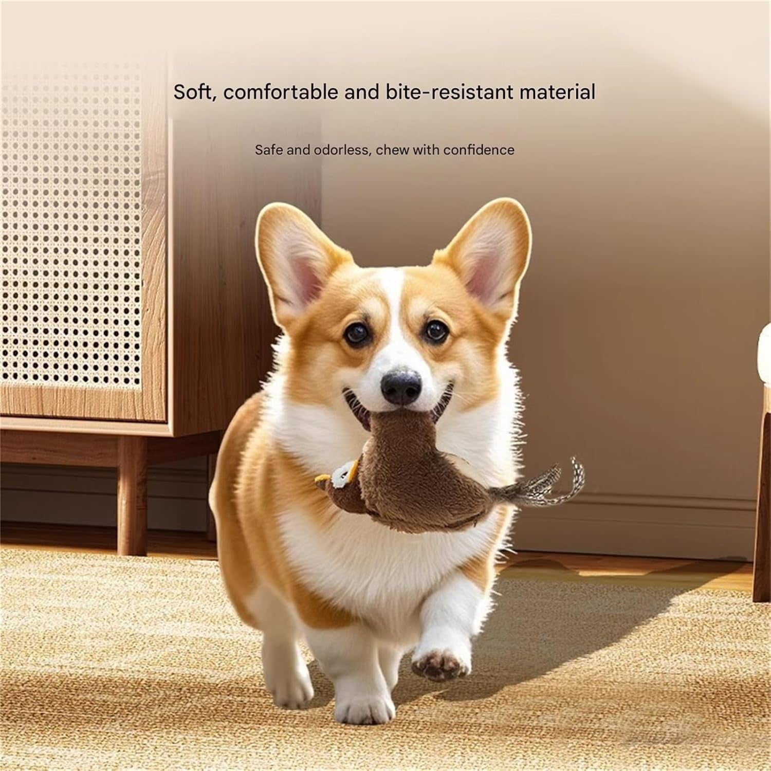 The Mellow Dog Calming Sparrow, Calming Sparrow Toy with Chirping Sound, Interactive Chirping Flapping Bird Toy with Removable Shell, Dogs Cat with Removable Shell (3pcs)