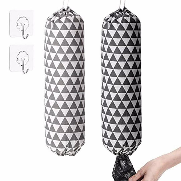 pitrice 2 Pcs Porte-Sac en Coton et Lin avec Crochet Porte-Sac Rangement Bureau Maison Cuisine Voyage