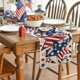 thumbnail image 4 of Silver America Beads Stars Patriotic 4th of July Table Runner, Seasonal Kitchen Dining Table Decoration for Home Party Decor 13x72 Inch, 4 of 6