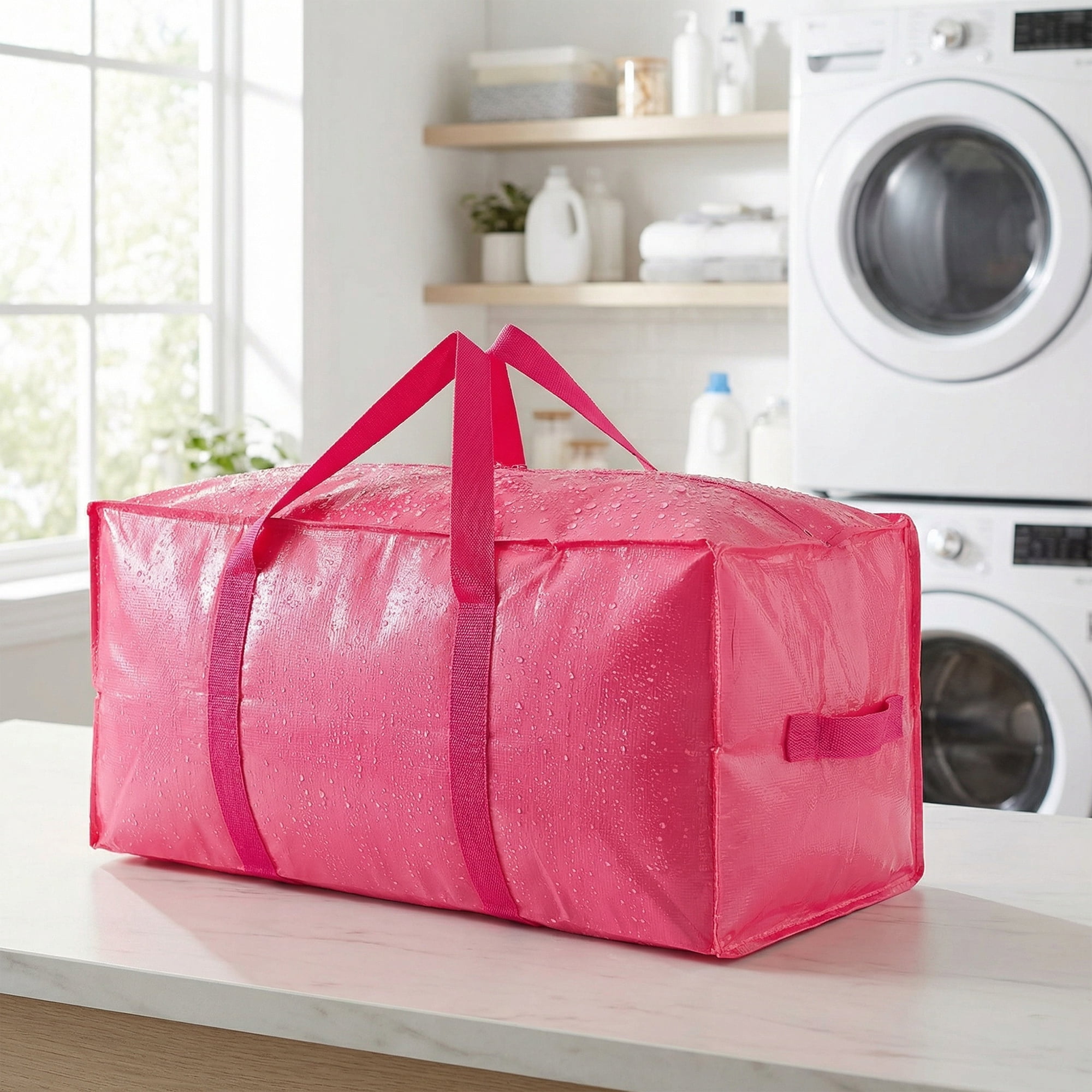 Unique Bargains Storage Bag for Organizing Bedroom with Handles Pink 28.74"x14.17"x12.99"