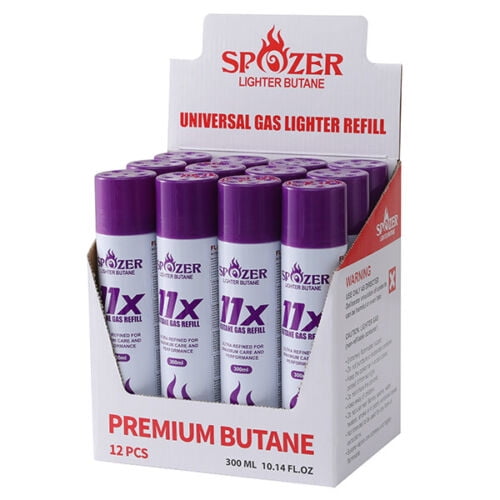 Spozer Refined Butane Lighter Gas Fuel Refill 12 Can 300ML 10.14 OZ