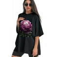 thumbnail image 3 of Plus Size Shirt for Women Oversized Black Tops for Women Short Sleeves Shirt for Women Mountain T Shirt Crewneck Shirt for Women M, 3 of 5